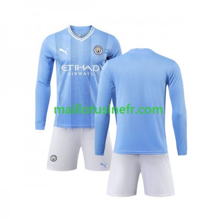 Maillot de Foot Manchester City Domicile 2023-24 Manches Longues - Enfant